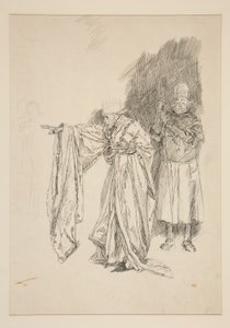 Wczesne studium dla króla - Akt II, Scena III, Wszystko autorstwa Edwin Austin Abbey