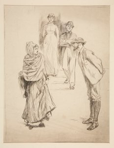 Scena postaci, studium dla autorstwa Edwin Austin Abbey