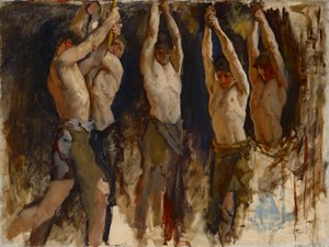 Studium postaci, dla Ducha Wulkana, Geniusza Pracowników Żelaza i Stali, Rotunda, Kapitol stanu Pensylwania, Harrisburg autorstwa Edwin Austin Abbey