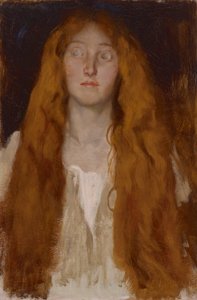 Studium postaci Ofelii, dla Sceny zabawy, Hamlet, Akt III, Scena II autorstwa Edwin Austin Abbey