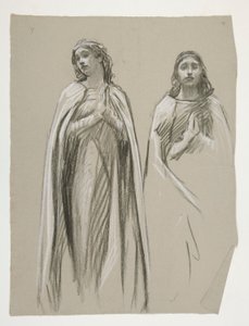 Studia figuralne do Złotego Drzewa(?), z The Quest of the Holy Graal (seria piętnastu obrazów dla Biblioteki Publicznej w Bostonie, ukończona w 1901) autorstwa Edwin Austin Abbey