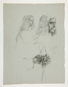 Studia figuralne do jednego z malowideł ściennych z The Quest of the Holy Graal (seria piętnastu obrazów dla Biblioteki Publicznej w Bostonie, ukończona w 1901) autorstwa Edwin Austin Abbey
