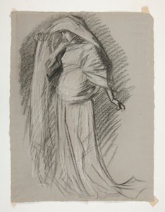Studium postaci dla Zamku Dziewic, z The Quest of the Holy Graal (seria piętnastu obrazów dla Biblioteki Publicznej w Bostonie, ukończona w 1901) autorstwa Edwin Austin Abbey