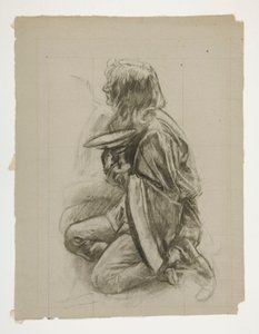 Studium postaci dla króla Artura autorstwa Edwin Austin Abbey