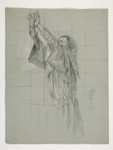 Studium postaci dla króla Artura autorstwa Edwin Austin Abbey