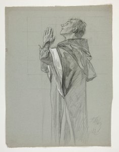 Studium postaci dla króla Artura autorstwa Edwin Austin Abbey
