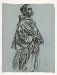 Studium postaci dla króla Artura autorstwa Edwin Austin Abbey
