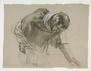 Studium postaci dla króla Artura autorstwa Edwin Austin Abbey