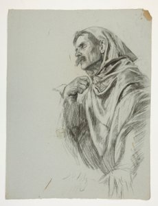Studium postaci dla króla Artura autorstwa Edwin Austin Abbey