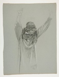 Studium postaci dla króla Artura autorstwa Edwin Austin Abbey