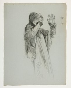 Studium postaci dla króla Artura autorstwa Edwin Austin Abbey