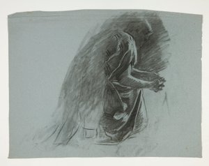 Studium postaci sir Lancelota i sir Borsa, strój Galahada z jego ostrogami, z Poszukiwania Świętego Graala (drugi z serii piętnastu obrazów dla Biblioteki Publicznej w Bostonie, ukończony w 1901) autorstwa Edwin Austin Abbey