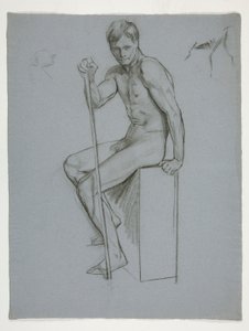 Studium postaci dla The Spirit of Vulcan, Genius of the Workers in Iron and Steel, capitol rotunda, Harrisburg, Pensylwania autorstwa Edwin Austin Abbey