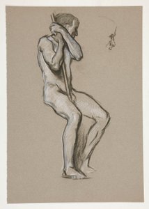 Studium postaci dla The Spirit of Vulcan, Genius of the Workers in Iron and Steel, capitol rotunda, Harrisburg, Pensylwania autorstwa Edwin Austin Abbey