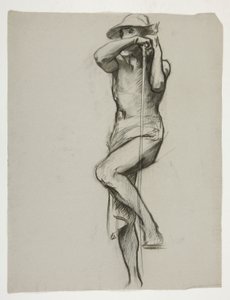 Studium postaci dla The Spirit of Vulcan, Genius of the Workers in Iron and Steel, capitol rotunda, Harrisburg, Pensylwania autorstwa Edwin Austin Abbey