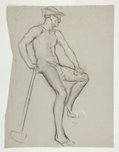 Studium postaci dla The Spirit of Vulcan, Genius of the Workers in Iron and Steel, capitol rotunda, Harrisburg, Pensylwania autorstwa Edwin Austin Abbey