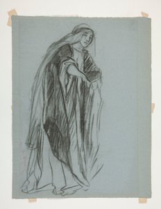 Studium postaci dla Zamku Dziewic(?), z The Quest of the Holy Graal (seria piętnastu obrazów dla Biblioteki Publicznej w Bostonie, ukończona w 1901) autorstwa Edwin Austin Abbey