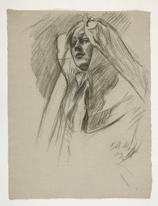 Studium postaci dla Dzieciństwa Galahada z Poszukiwania Świętego Graala (seria 15 obrazów dla Biblioteki Publicznej w Bostonie, ukończona w 1901) autorstwa Edwin Austin Abbey