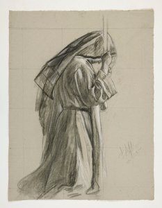 Studium postaci Rycerzy Sir Galahada z The Quest of the Holy Graal (seria piętnastu obrazów dla Biblioteki Publicznej w Bostonie, ukończona w 1901) autorstwa Edwin Austin Abbey