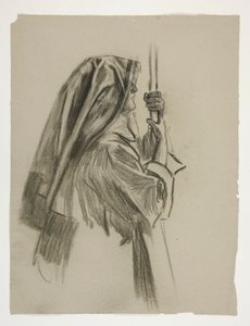 Studium postaci Rycerstwa Sir Galahada z The Quest of the Holy Graal (seria 15 obrazów dla Biblioteki Publicznej w Bostonie, ukończona w 1901) autorstwa Edwin Austin Abbey
