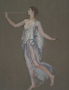 Studium postaci dla postaci Sławy(?) w autorstwa Edwin Austin Abbey