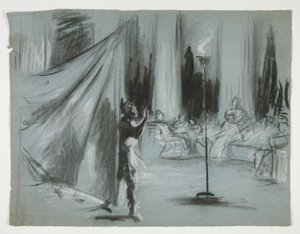 Postacie w sali autorstwa Edwin Austin Abbey