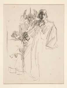 Galahad at Castle, studium do The Quest of the Holy Graal (seria piętnastu obrazów dla Biblioteki Publicznej w Bostonie, ukończona w 1901) autorstwa Edwin Austin Abbey