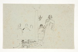 Galahad na zamku, studium do The Quest of the Holy Graal (seria piętnastu obrazów dla Biblioteki Publicznej w Bostonie, ukończona w 1901) autorstwa Edwin Austin Abbey