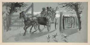 Grupa ludzi w otwartym koszyku - (niezidentyfikowana ilustracja) autorstwa Edwin Austin Abbey