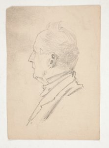 Głowa mężczyzny (recto); Fragmenty szkiców (verso) autorstwa Edwin Austin Abbey