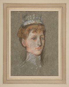 Głowa księżnej Walii (Królowa Maria) autorstwa Edwin Austin Abbey