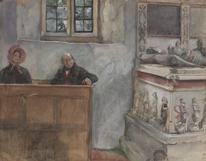 W kościele autorstwa Edwin Austin Abbey