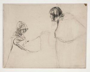 Izabela i książę (badanie dla 0,1108), z Miarka za miarkę autorstwa Edwin Austin Abbey
