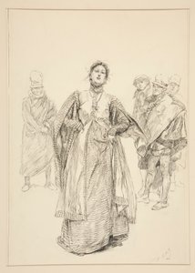 Katharina, ilustracja do aktu I, scena I, Poskromienie złośnicy autorstwa Edwin Austin Abbey