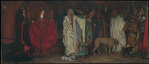 „Król Lear”, akt I, scena I autorstwa Edwin Austin Abbey