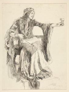 Lady Makbet, akt III.scena iv, Makbet autorstwa Edwin Austin Abbey