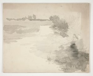 Krajobraz nad rzeką autorstwa Edwin Austin Abbey