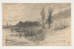Krajobraz nad wodą autorstwa Edwin Austin Abbey