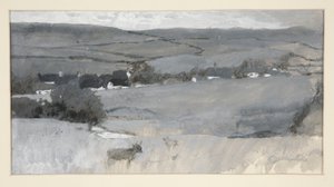 Krajobraz z krową na pierwszym planie autorstwa Edwin Austin Abbey
