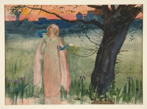 Ofelia nad potokiem - Akt IV, scena VII, Hamlet autorstwa Edwin Austin Abbey