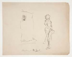 Wstępny szkic do Wesołych żon z Windsoru autorstwa Edwin Austin Abbey