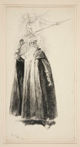 Prospero i Ariel, ilustracja do aktu V, scena i, Burza autorstwa Edwin Austin Abbey