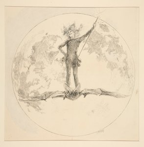 Puck, ilustracja do aktu II, scena II, Noc świętojańska autorstwa Edwin Austin Abbey
