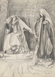 Rebecca i Rowena, ilustracja dla Ivanhoe autorstwa Edwin Austin Abbey