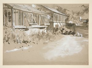 Szałasy i krzewy autorstwa Edwin Austin Abbey