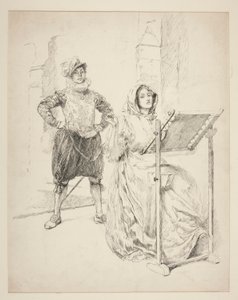 Szkic do Pieśni Żonkila autorstwa Edwin Austin Abbey