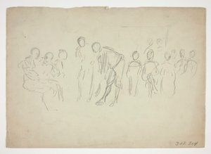 Szkic tłumu - niezidentyfikowana ilustracja autorstwa Edwin Austin Abbey