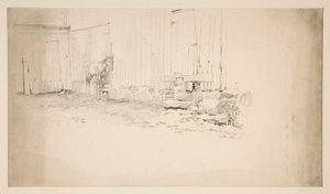 Szkic zagrody z koniem autorstwa Edwin Austin Abbey