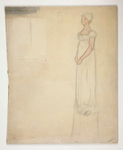 Szkic kobiety - studium kostiumu do spektaklu? autorstwa Edwin Austin Abbey