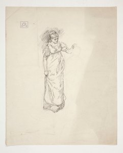 Szkic kobiety - niezidentyfikowana ilustracja autorstwa Edwin Austin Abbey